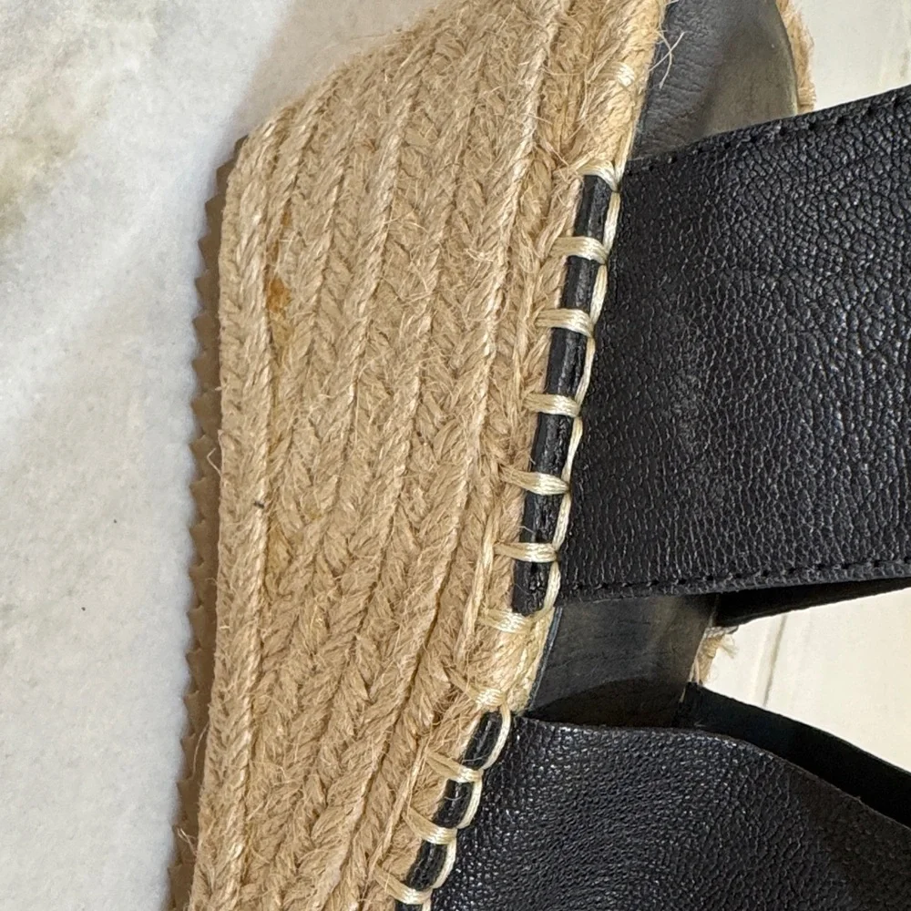 Eileen Fisher NEW Willow Black Wedge Sandals Size 8